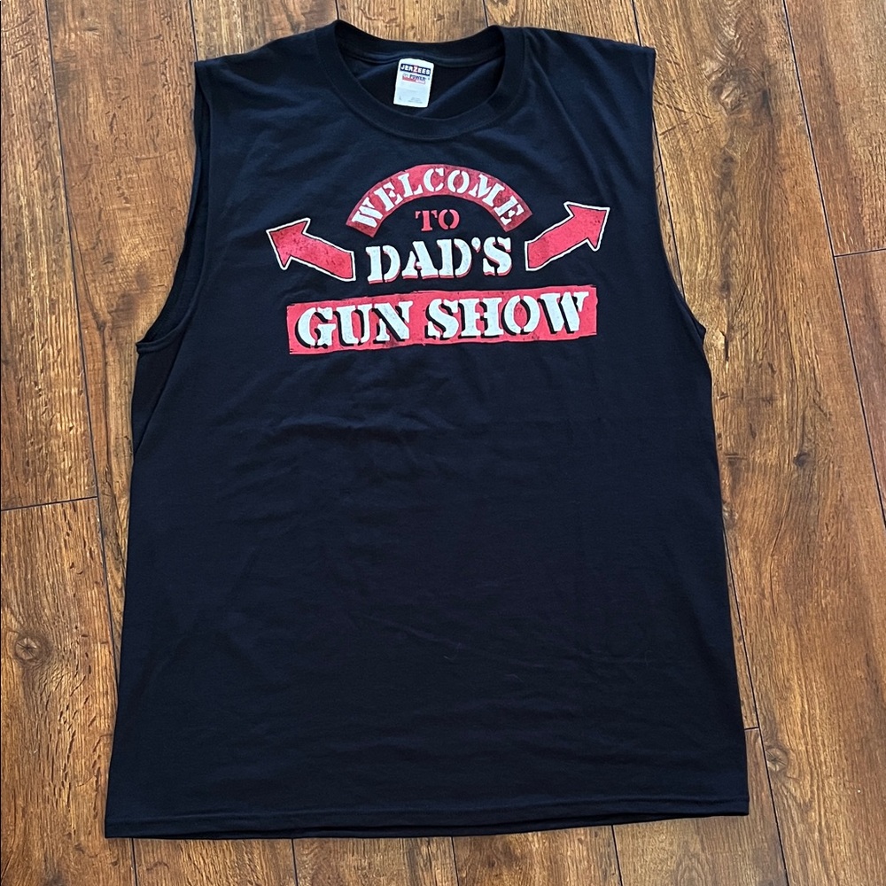 Jerzees Black Tank Dad Guns show